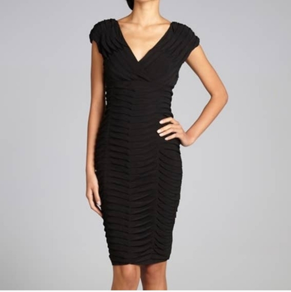 Adrianna Papell Dresses & Skirts - Adrianna Papell Black Shutter Pleated Sheath Dress - Size 14 🖤 NWT